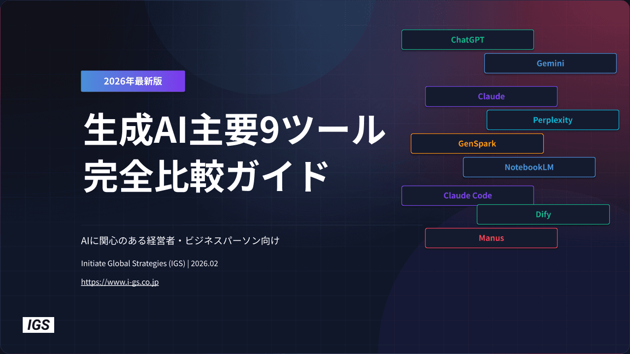 生成AI主要9ツール 完全比較ガイド